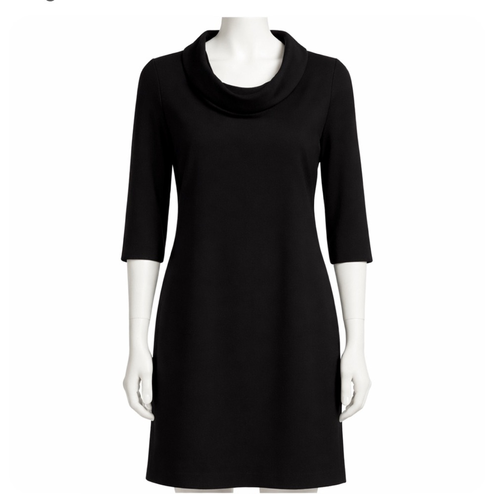 Black Cowl Neck Silk Dress